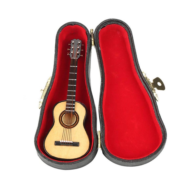 JADPES Miniature Guitar Model Decor, Miniature Wooden Guitar Model Display Mini Musical Ornaments Craft Home Decor for Dollhouse Accessories Model Home Decoration - Image 5